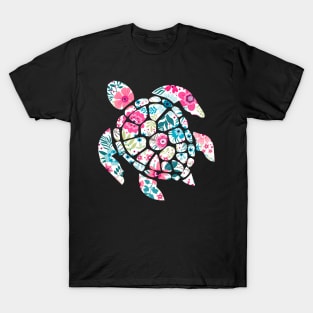 Turtle Floral Flower Turtles Lover Gifts T-Shirt